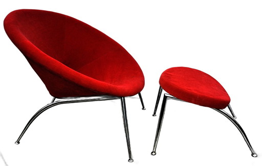 Red designer UFO chair