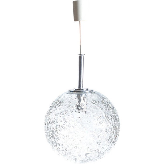 Image 1 of Vintage metal and glass ceiling lamp for Doria, Germany 1970