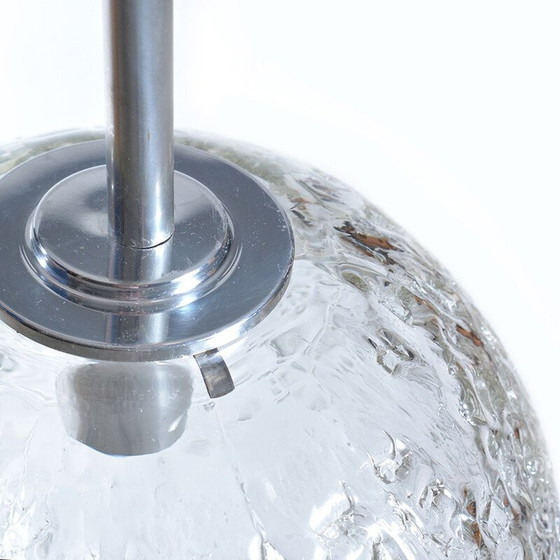 Image 1 of Vintage metal and glass ceiling lamp for Doria, Germany 1970