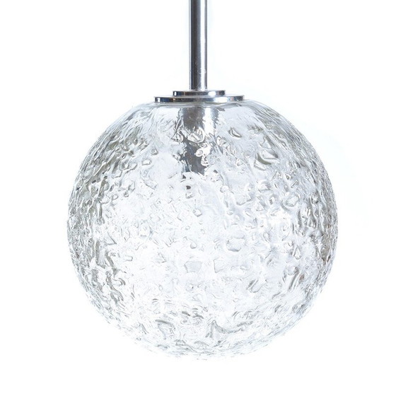 Image 1 of Vintage metal and glass ceiling lamp for Doria, Germany 1970