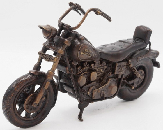 Image 1 of Harley Davidson Bronze Engine Statue