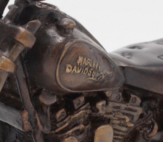 Image 1 of Harley Davidson Bronze Engine Statue