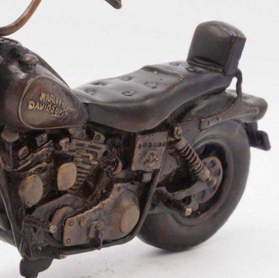 Image 1 of Harley Davidson Bronze Engine Statue