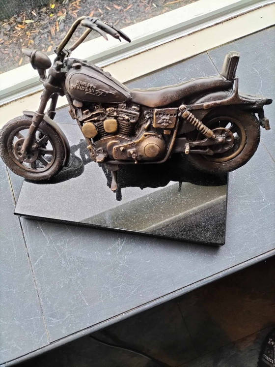 Image 1 of Harley Davidson Bronze Engine Statue