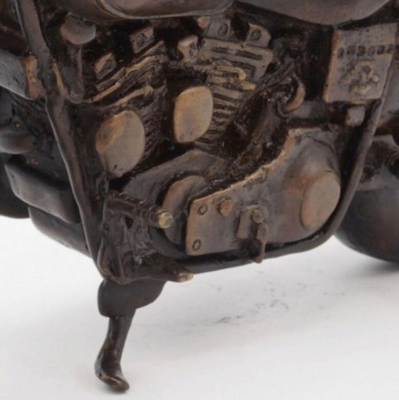 Image 1 of Harley Davidson Bronze Engine Statue