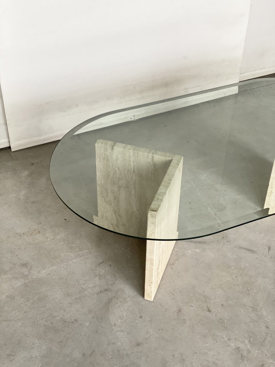 Image 1 of Table basse en travertin