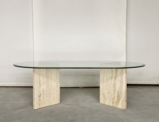 Image 1 of Table basse en travertin