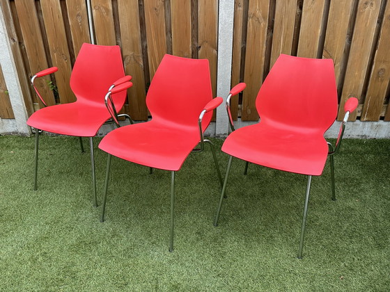 Image 1 of Kartell Maui 3 chairs with armrests.