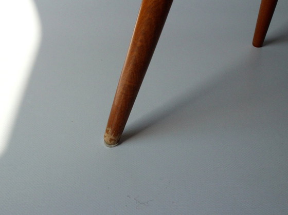 Image 1 of Rockabilly wooden flower stool, vintage from the 1950s