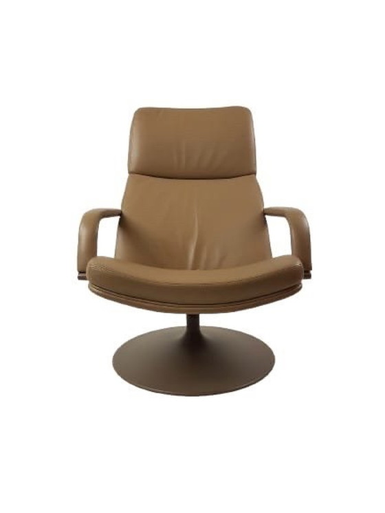 Image 1 of Artifort Swivel Chair F182 Brown Leather | Swivel Chair Leather