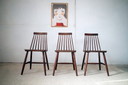 3x chaises style vintage à croisillons