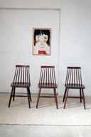 3x vintage chairs style rung chairs