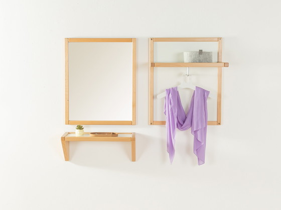 Image 1 of 3-part Flötotto "Profilsystem" clothes rack and mirror, hallway set