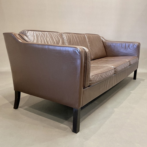 3-seater leather sofa, Scandinavian design.