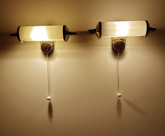 Image 1 of 2X Art Deco Glass Reading Lamps