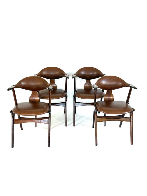 4X Louis Van Teeffelen Koehoorn Chairs