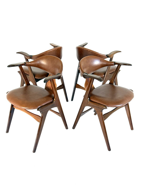 Image 1 of 4X Louis Van Teeffelen Koehoorn Chairs