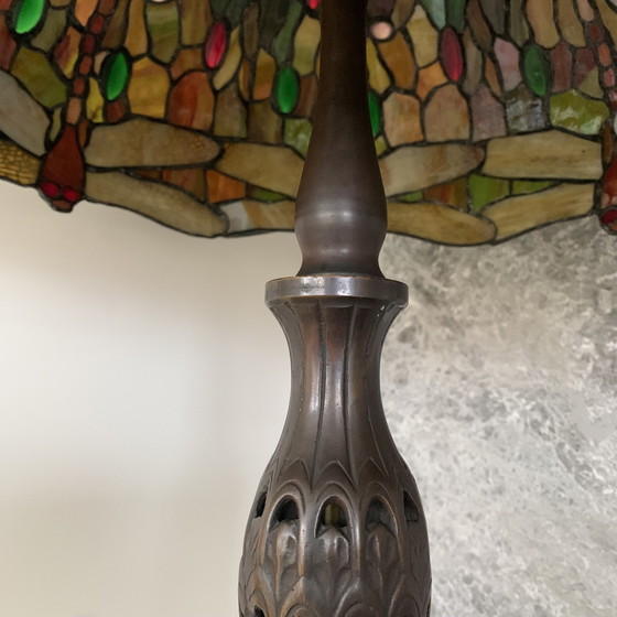 Image 1 of Very Large Dragonfly Table Lamp In Tiffany Style