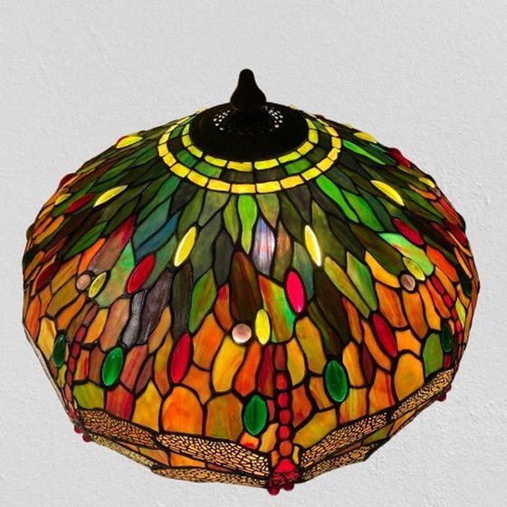 Image 1 of Very Large Dragonfly Table Lamp In Tiffany Style
