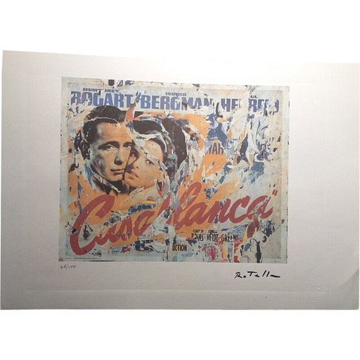 Litografía vintage "Casablanca" de Domenico Mimmo Rotella, 2010