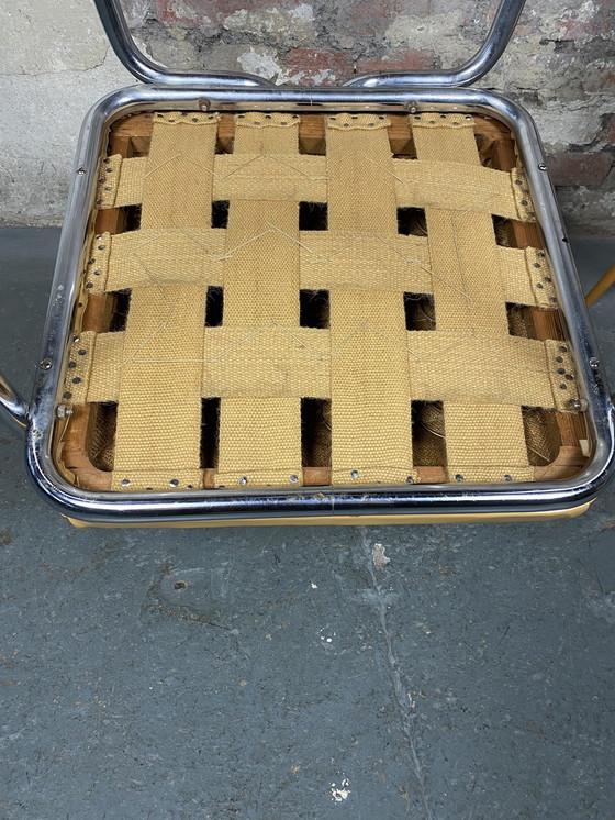 Image 1 of Vintage tubular steel armchair