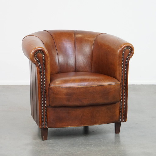 Sheep leather club chair