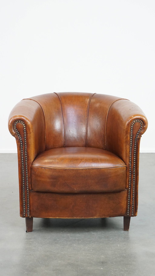 Sheep leather club chair