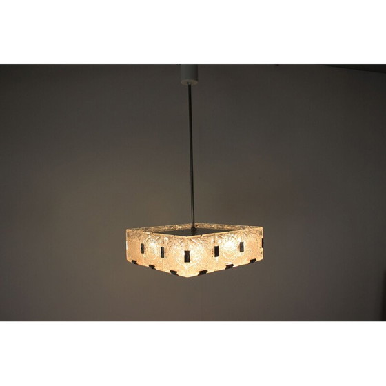 Image 1 of Sospensione vintage in vetro di Kamenicky Šenov, Cecoslovacchia