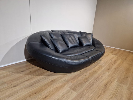 Image 1 of Italian Design Sofa 3 seater Black Leather Unique