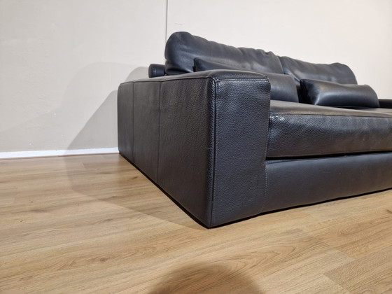 Image 1 of Italian Design Sofa 3 seater Black Leather Unique