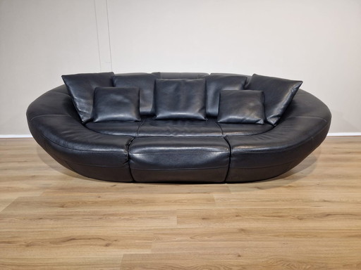 Italian Design Sofa 3 seater Black Leather Unique