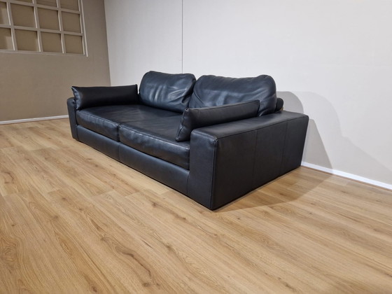 Image 1 of Italian Design Sofa 3 seater Black Leather Unique