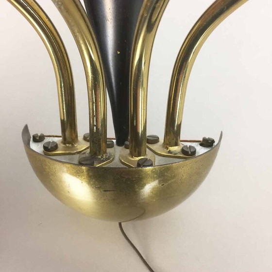 Image 1 of Vintage metal and brass wall lamp, Italian 1960