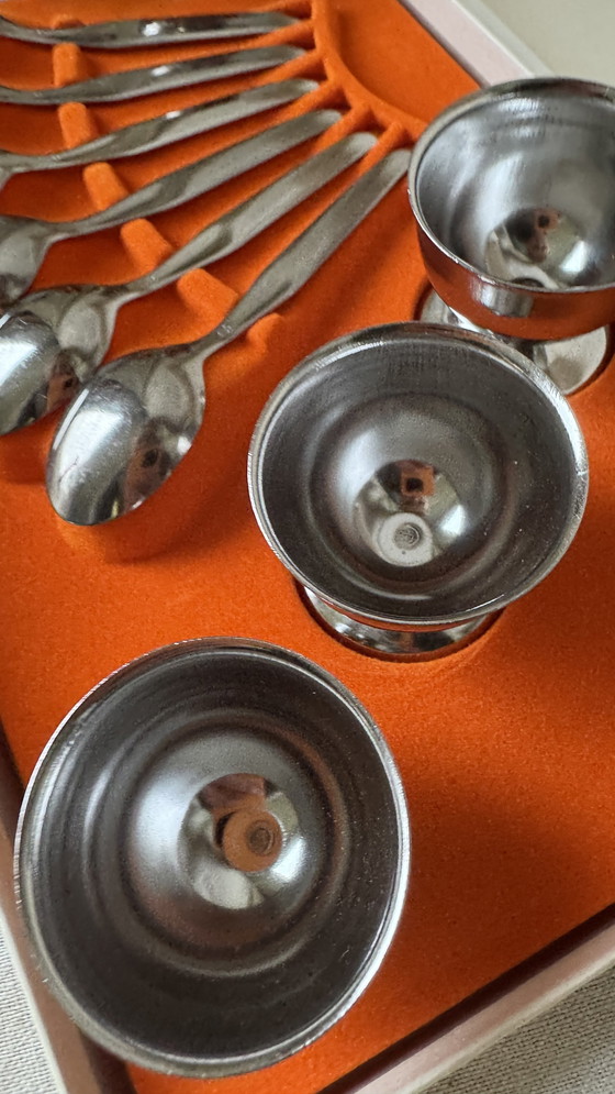 Image 1 of Guy Degrenne Stainless Steel Eggcups Set For 6