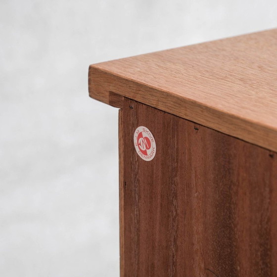 Image 1 of Vintage oak highboard with hinged doors, Denmark 1960s