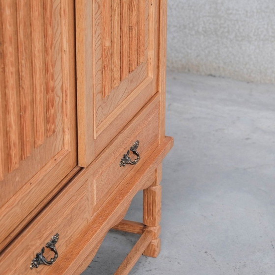 Image 1 of Vintage oak highboard with hinged doors, Denmark 1960s