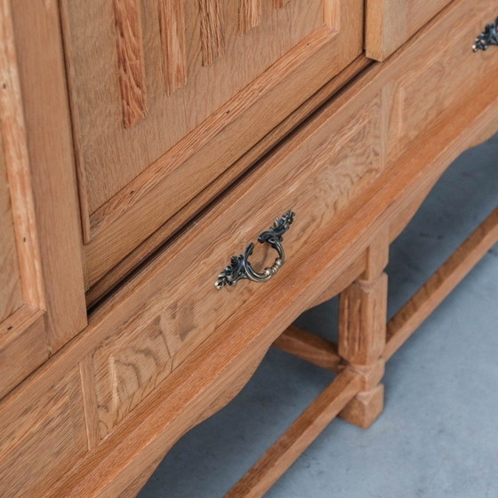 Image 1 of Vintage oak highboard with hinged doors, Denmark 1960s