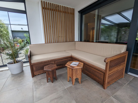 Image 1 of Zanat seating area hand-carved from walnut wood