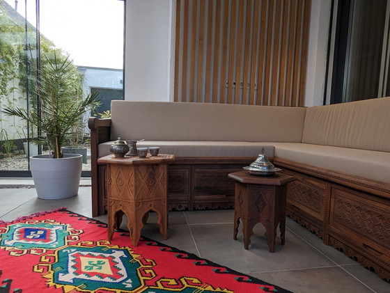 Image 1 of Zanat seating area hand-carved from walnut wood