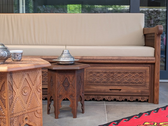 Image 1 of Zanat seating area hand-carved from walnut wood