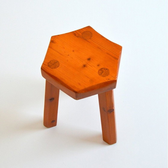 Image 1 of Vintage solid pine stool