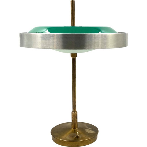 Vintage brass and glass table lamp by Oscar Torlasco for Lumi, Italy 1960