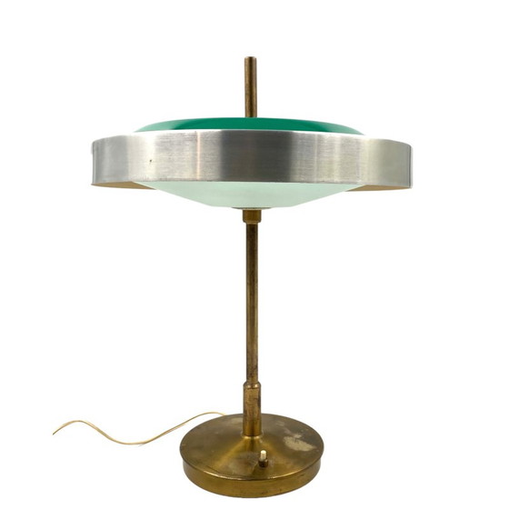 Image 1 of Vintage brass and glass table lamp by Oscar Torlasco for Lumi, Italy 1960