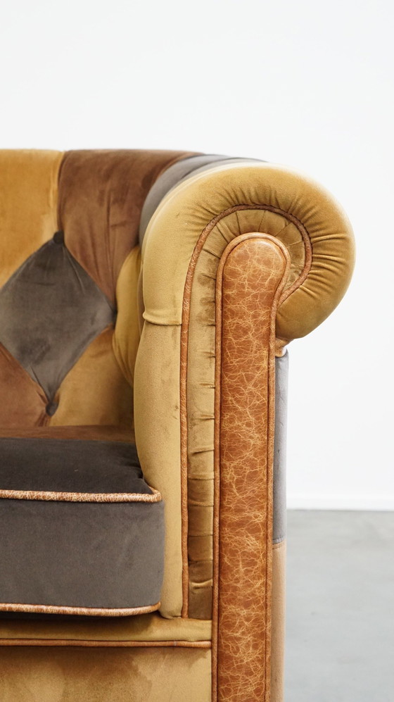 Image 1 of 2 X Fabric Chesterfield Armchair