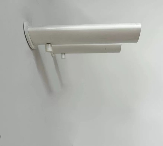 Image 1 of 2X D'Applique Vintage À Intensité Variable, Métal Laqué Blanc, France 1970