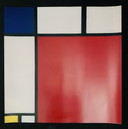 Piet Mondriaan, litografia a colori, alta qualità, edizione limitata: "Composizione con ampia area rossa, gialla e blu&quot