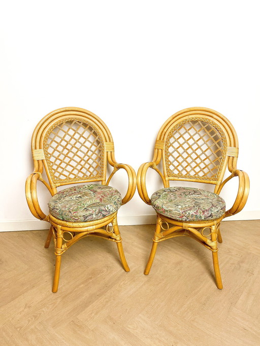 4 X Rattan Chairs Dining Room Chairs