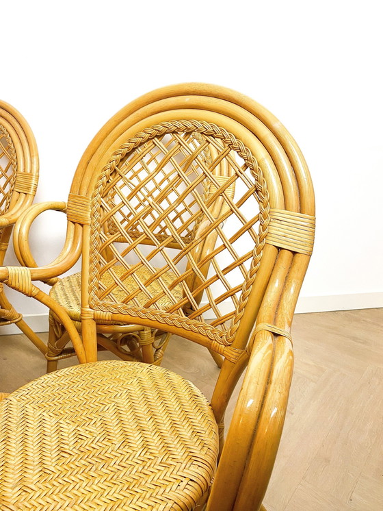 Image 1 of 4 X Rattan Chairs Dining Room Chairs