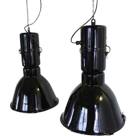 Image 1 of Pair of vintage industrial chandeliers Poland