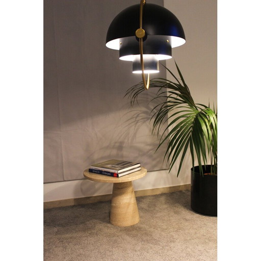 Vintage coffee table in white Carrara marble, Italy 1970